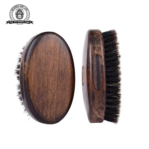 1 pz pettine per barba con setole di cinghiale per uomo, piccola spazzola per barba morbida, spazzola per baffi in legno da uomo da viaggio tascabile