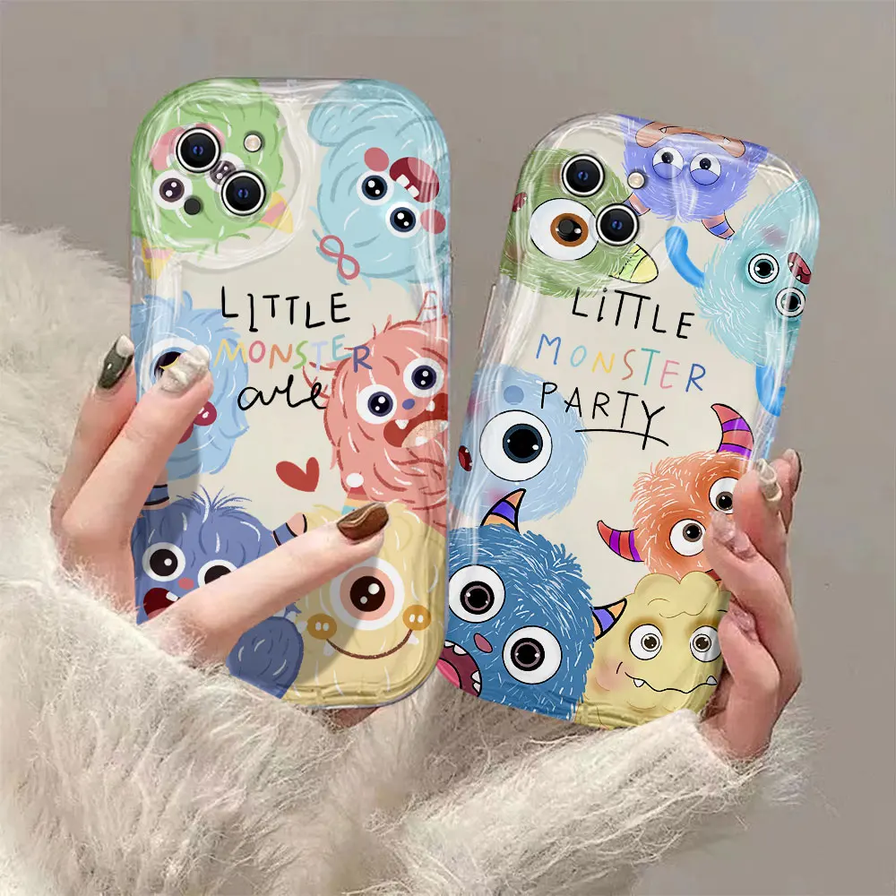 Cute M-monsters University 3D Wave Case For OPPO Realme 12 11 10 9 8 7i 6 5 Pro Plus C67 C55 C31 C35 C11 C12 C15 C20 C21Y Cover