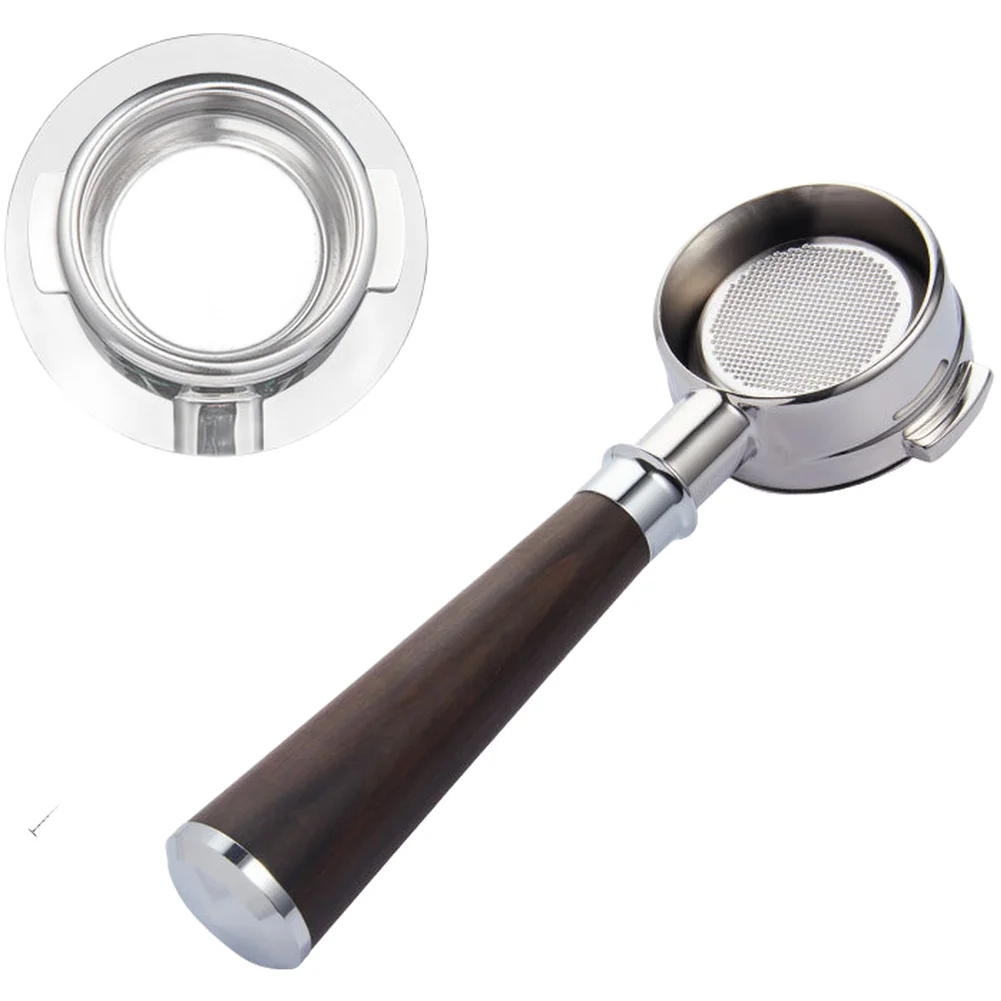 58mm Bottomless Portafilter Ergonomic Wooden Grip Coffee for Filter Coffee Brewing Tool Detachable Structure Easy To Clean