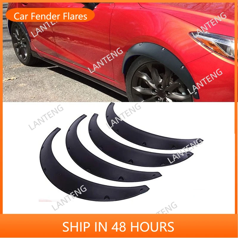 Car Fender Flares Mudguard Wheel Cover Protect For M-azda speed 3 JDM Extra Wide Body Kit Flexible Wheel Arch Mudflaps Black