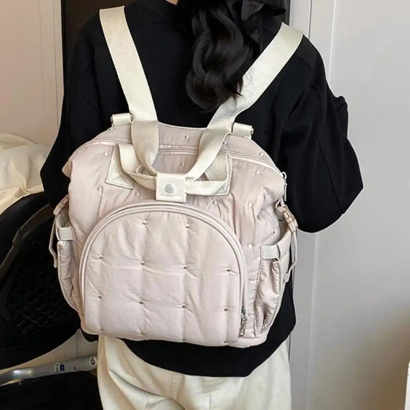 

Baby Nappy Changing Bag Stylish Mom Hand Bag Large Capacity Backpack Adjustable Shoulder Strap for Travel A2UB