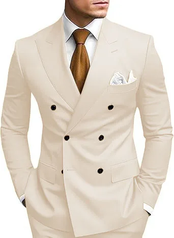 رجل 2 قطعة الزي مجموعة مزدوجة الصدر، مزدوجة الشق دعوى لفساتين الزفاف مرحلة زي التخرج عارضة البدلة