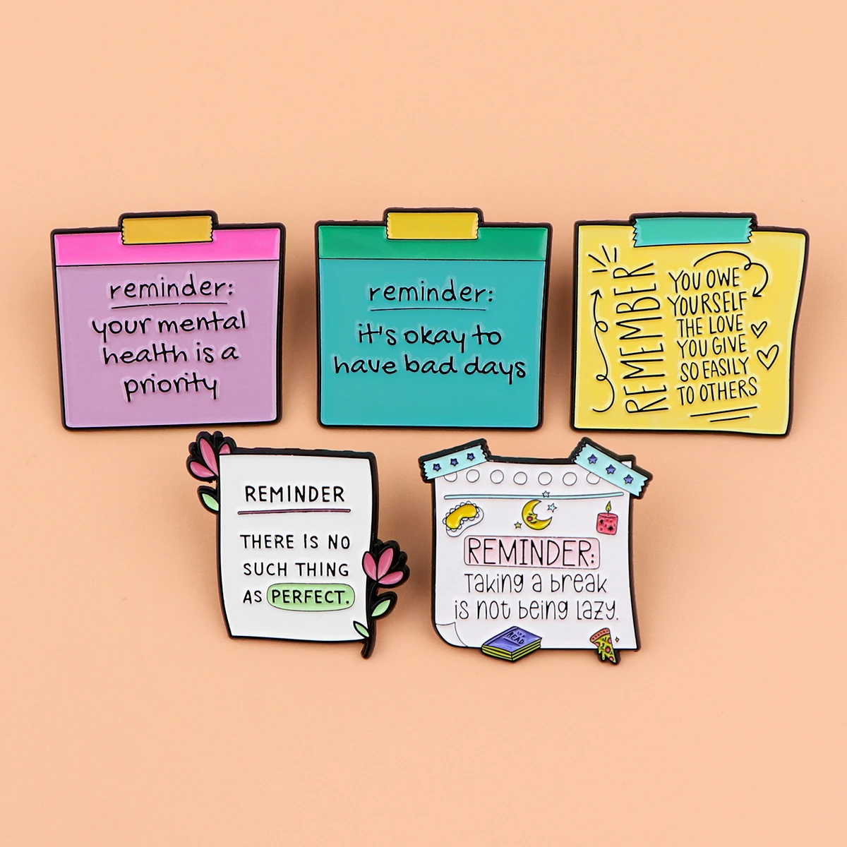 Encouragement Inspirational Quotes Enamel Pin Brooches For Women Lapel Pins Badge on Backpack Costume Accessories Jewelry Gifts