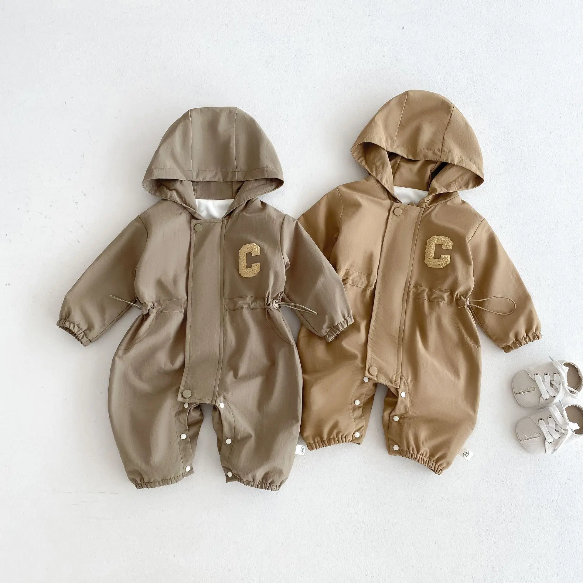 2024 Autumn Winter Newborn Baby Clothes Boys Girls Jumpsuits Hoodie Rompers Fleece Baby Outfits Infant Warm Outwear