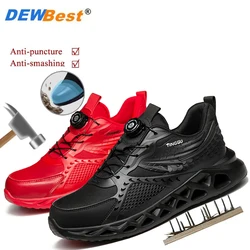 Men's breathable safety shoes, anti smashing, anti piercing, wear-resistant shoes, anti slip steel toe protective shoes