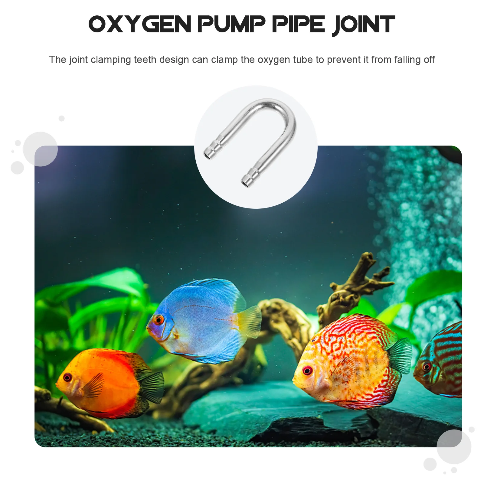 

1Pcs Aquarium Oxygen Pump U-Shape Joint Stainless Steel Elbow for Fish Tank Tube Anti-Rust Anti-Drop Connection