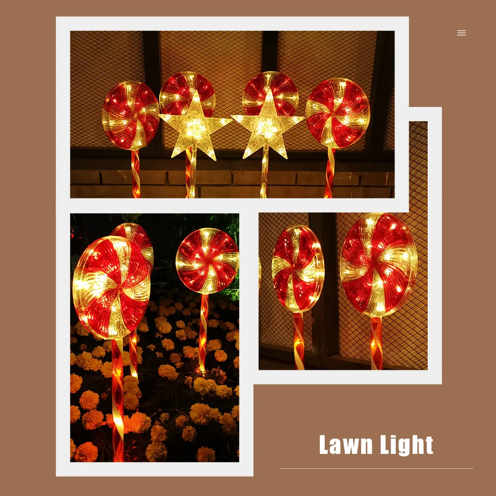 

Solar C y LED Lights Christmas Decorative Festival Outdoor Lawn Garden Lollipop Design Holiday Lighting Waterproof Sturdy