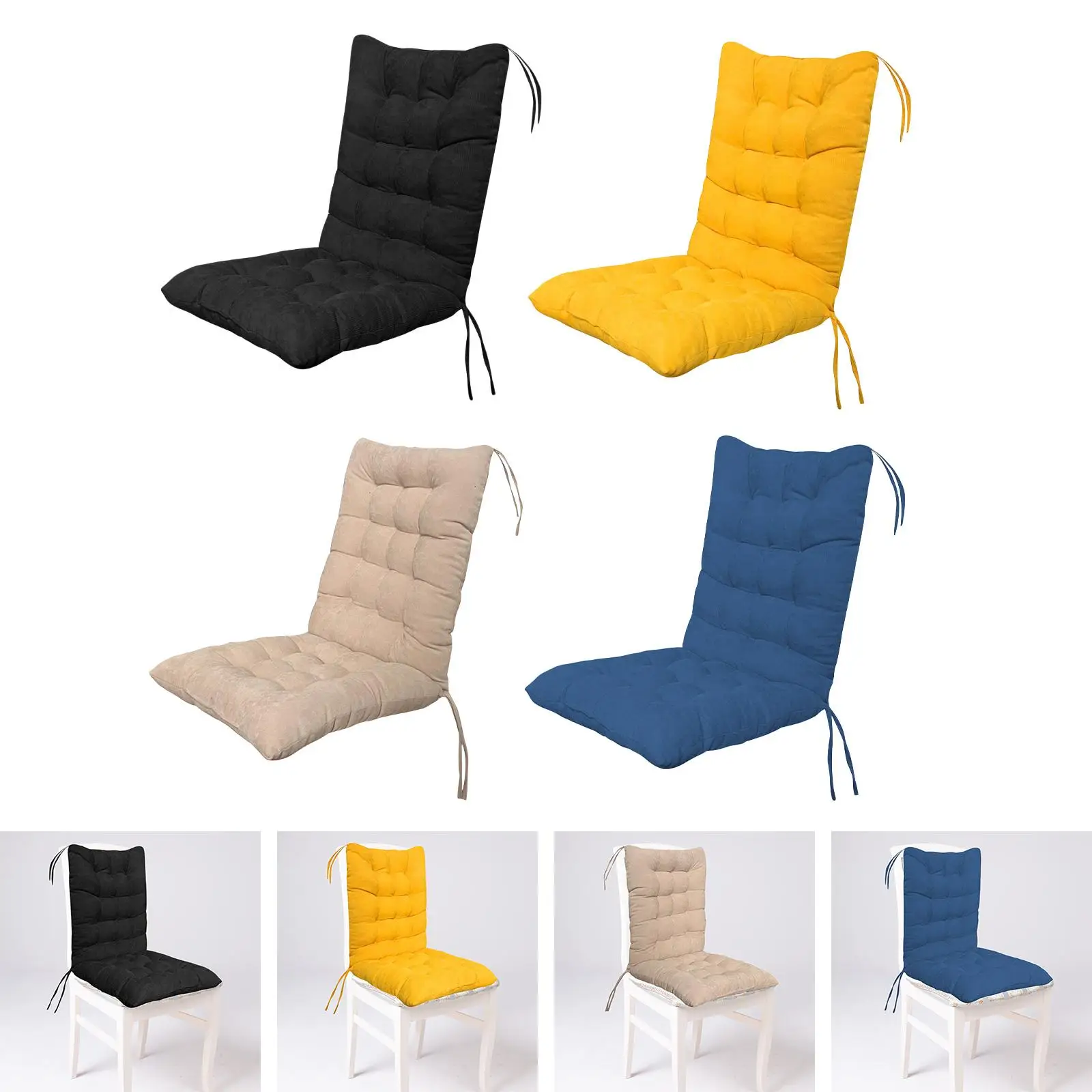 Dining Chair Cushion Chair Pad Backed with Ties Thick Soft Rocking Chair Cushion Seat Cushion for Dining Room Indoor Outdoor