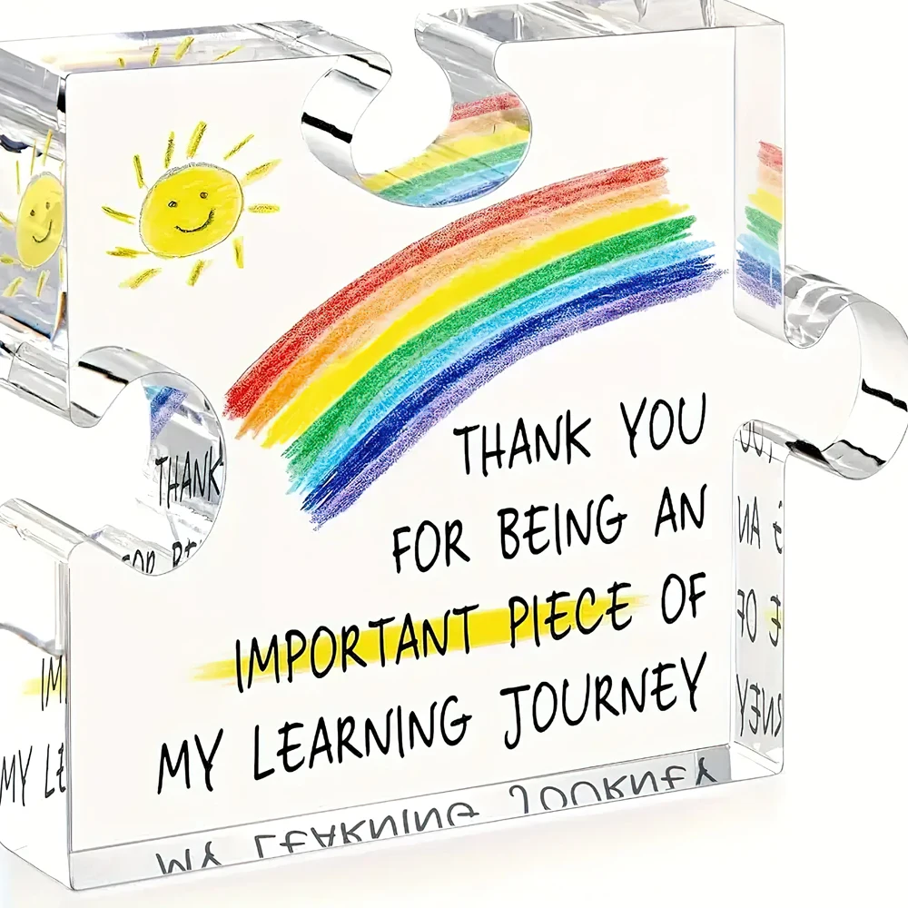 Cadeaux pour enseignants, cadeaux d'appréciation pour enseignants pour femmes, hommes, cadeaux de remerciement pour enseignants, Plaque de puzzle en acrylique, cadeaux pour enseignants de garderie