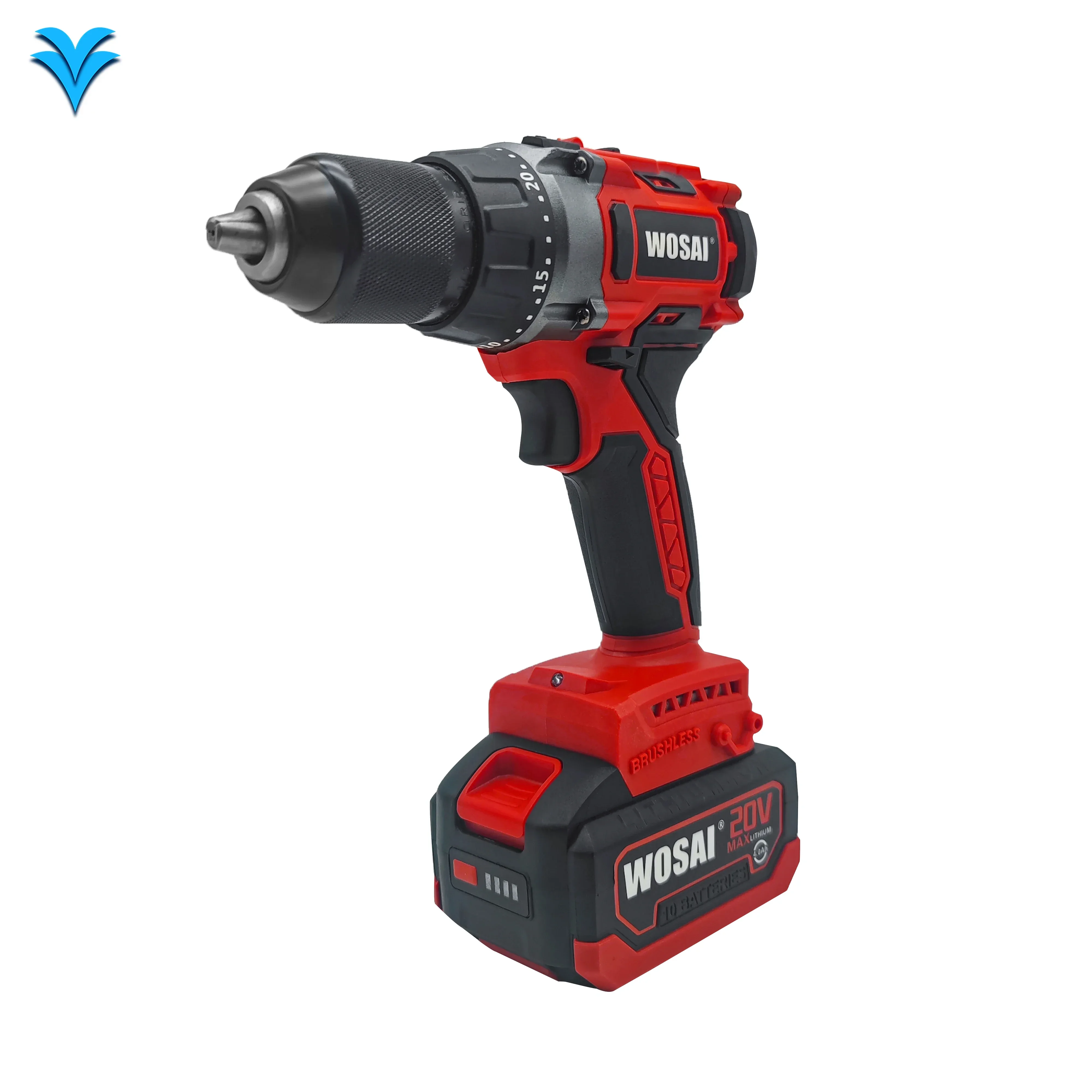 Wosai 20V brushless cordless power drills tools hand lithium-ion battery Heavy Duty 13mm Hammer Drill Driver