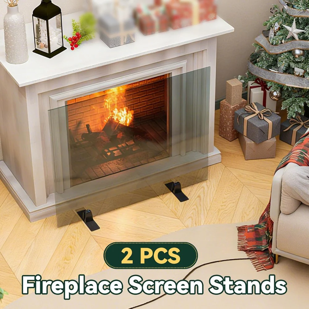2pcs Fireplace Screen Stand Brackets Built for Durability in Indoor Fireplace Applications with Consistent Performance
