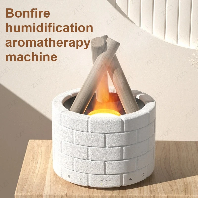 Simulated Flame Bonfire Humidification Aromatherapy Machine USB Desktop Large Capacity Essential Oil Aromatherapy Machine