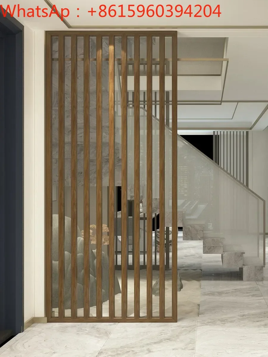 중국 원목 파티션 그릴, 북유럽 통나무 베란다 스크린 목재, 속이 빈 거실, 맞춤형 신제품