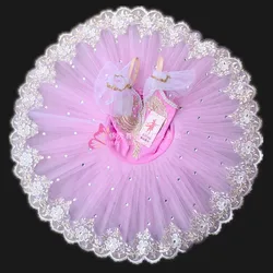 Rosa Professionelle Ballett Kleid Frauen Kinder Mädchen Erwachsene Tutu Ballett Schwanensee Ballett Kostüme Ballerina Leistung Dance Outfits