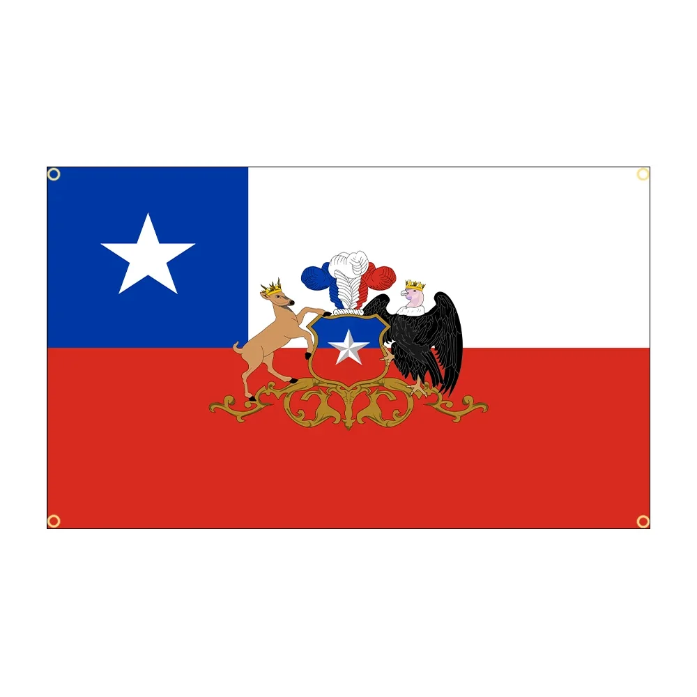 FLAGDOM 90X150cm Chilean Local Characteristic Ethnic Flag Printed Banner For Decor (Chile Flag)