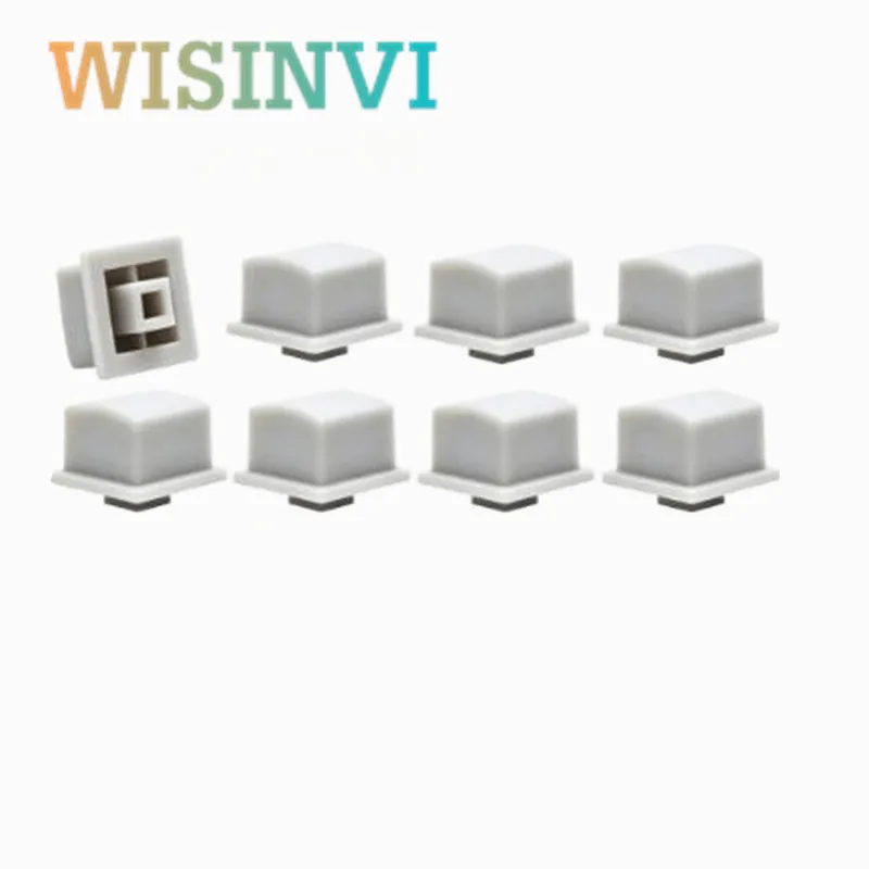 50PCS Square Plastic Push Button Cap 10x10x9.5mm 2.5x2.5mm Square Hole Gray Keycap For Self‑locking Power Switch