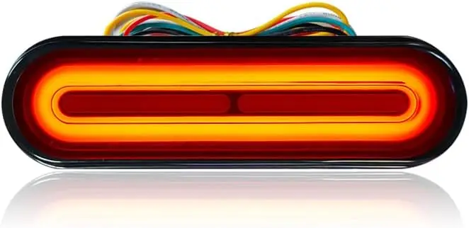 

Двухцветная светодиодная лампа для мотоцикла/скутера, 12-80В, янтарный указатель поворота, красный стоп-сигнал, водонепроницаемая IP67