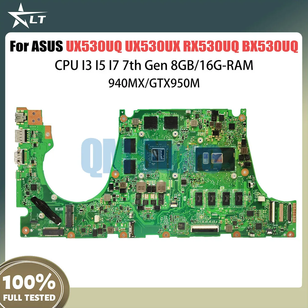 UX530UQ Notebook Mainboard For ASUS UX530UX RX530UQ BX530UQ UX530U Laptop Motherboard CPU I5 7th Gen 8GB RAM 940MX GTX950M