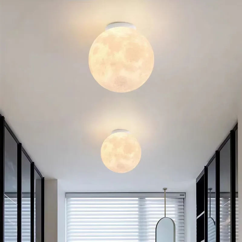 

LED3D moon ceiling light creative home decoration living room aisle corridor lighting bedroom bedside wall light simple gloss