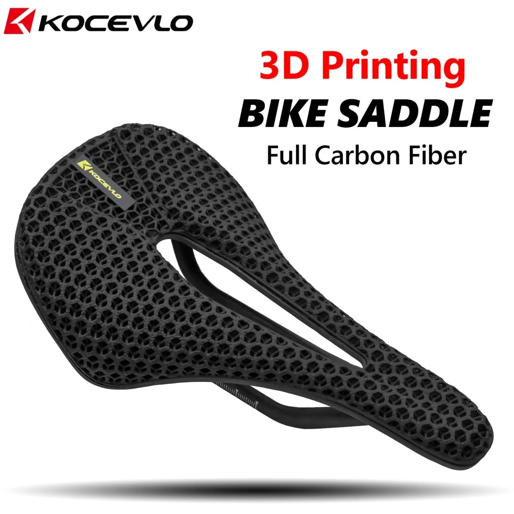 KOCEVLO 3D Printed Carbon Bicycle Saddle for XC Road Gravel MTB Off-Road Bike Cycling Parts 235x140MM