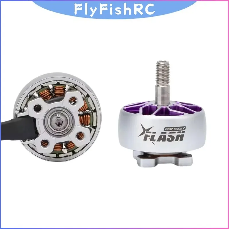 

FlyFishRC Flash 2207 1850KV 6S бесщеточный двигатель, совместимый Gemfan 51466 V2 HQ 5-дюймовый пропеллер для FPV RC мультикоптера