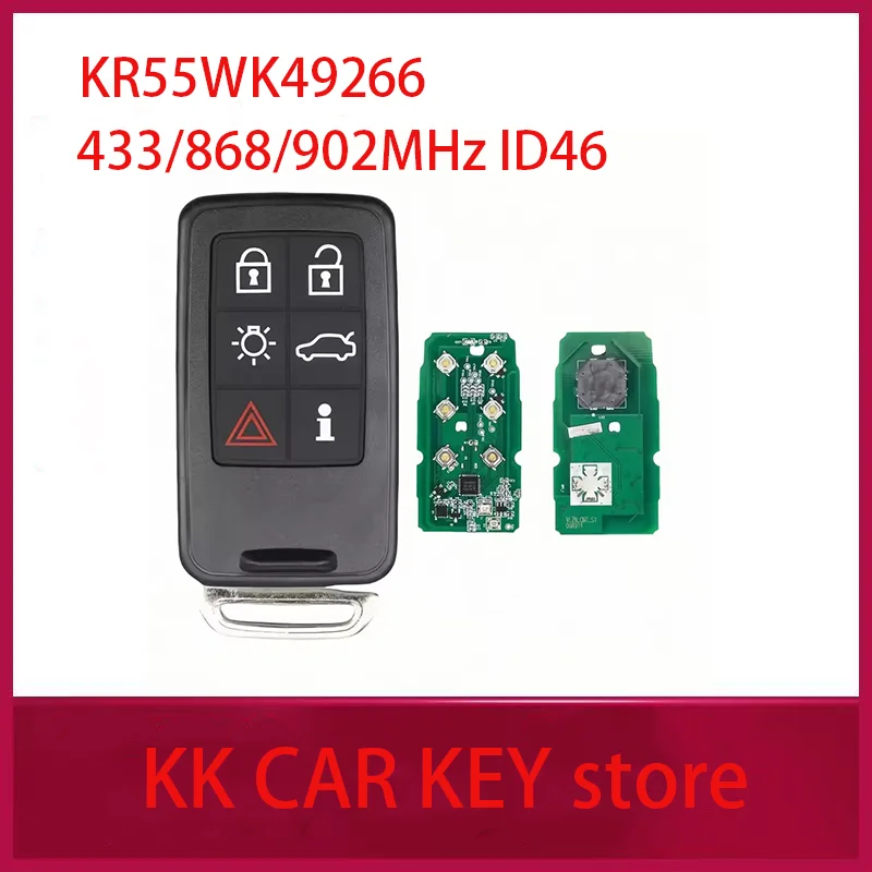 

KR55WK49266 Умный дистанционный автомобильный ключ без ключа для VOLVO S60 S80 V40 V60 V70 XC60 XC70 2007-2016 433/868/902 МГц ID46 6 кнопок