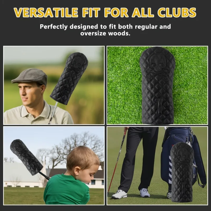 Copertura protettiva da golf, design scheletro nero puro, antipolvere e durevole, migliore protezione della testa della palla e degli accessori da golf