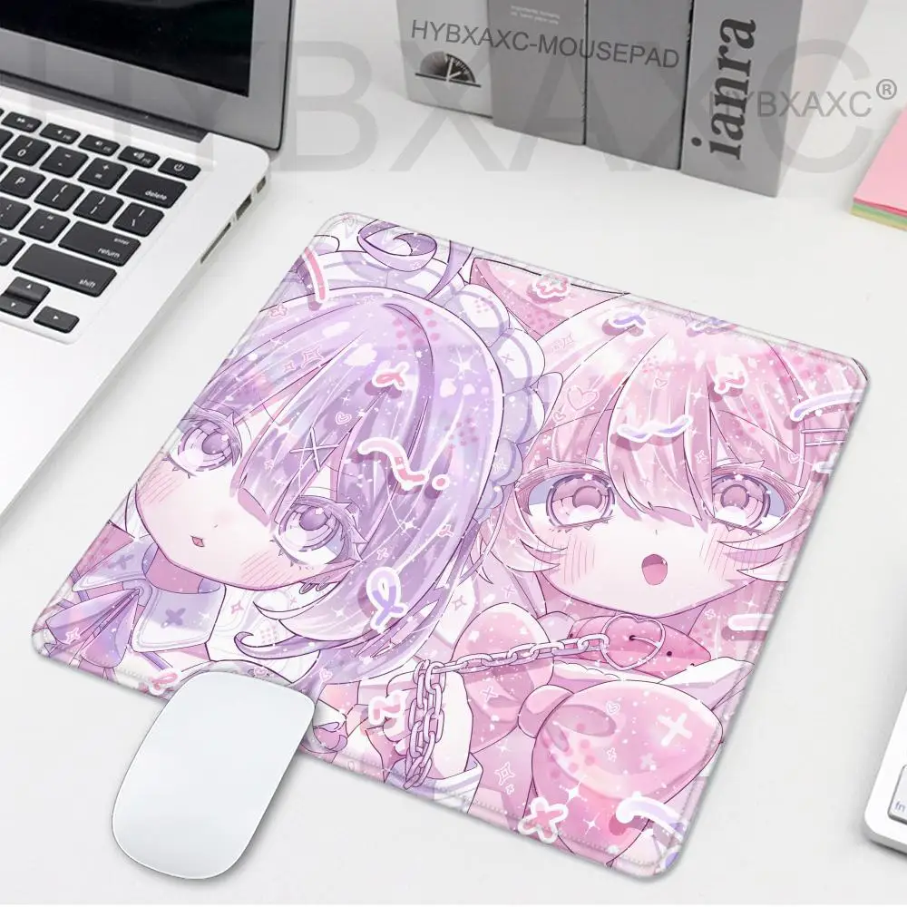 Anime Cute Angel Girls Mouse Pad 45x40 Laptop Gaming Desk Mat PC Kawaii Gamer Cabinet Mousepad XS Keyboard Rug Pink Carpet