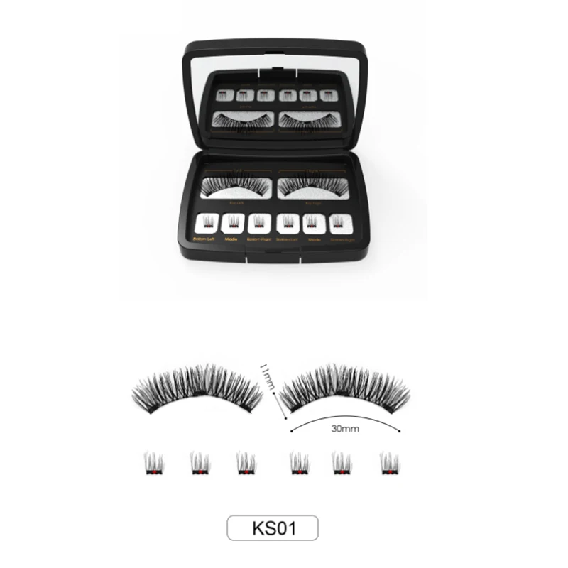 Kit de pestañas magnéticas 3D con diferentes densidades, pestañas postizas dobles, reutilizables, fáciles de usar, Kit de maquillaje de extensión de pestañas postizas