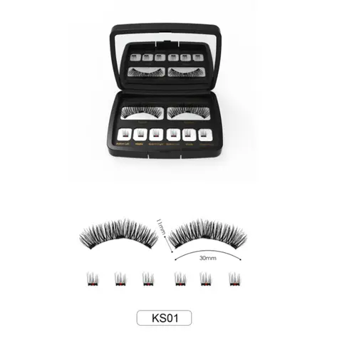 3D Magnetiska Ögonfransar Kit Med Olika Densitet Dubbla Lösögonfransar Återanvändbara Lätt Att Bära Lösögonfransförlängning Makeup Kit 8 best sales magnetiska ögonfransar - №8