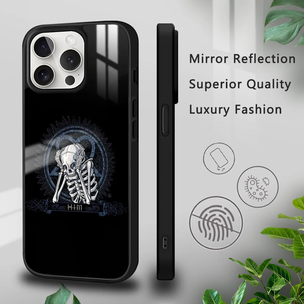 H-Him Ornate Heartagram Phone Case For iPhone 16 15 14 13 12 11 Pro Xs Max Mini Plus Celulares Hard Funda