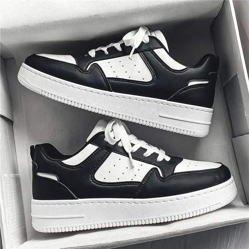 Men's Shoes Low Top Lace Up Soft Thick Sole Skate Sneakers Breathable Perforated Casual Daily Walking Footwear Boys Man Gift2026