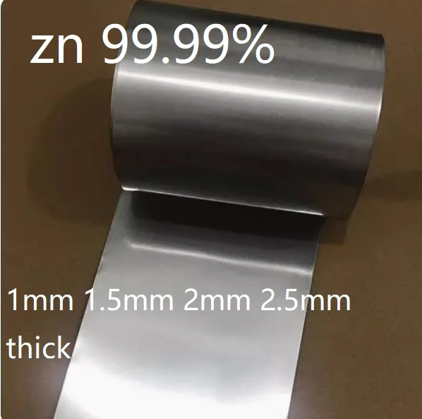 1mm 1.5mm 2mm 2.5mm thick 99.99% pure zinc sheet  zinc foil zn panel Zinc strip ZN plate Special for experimental research