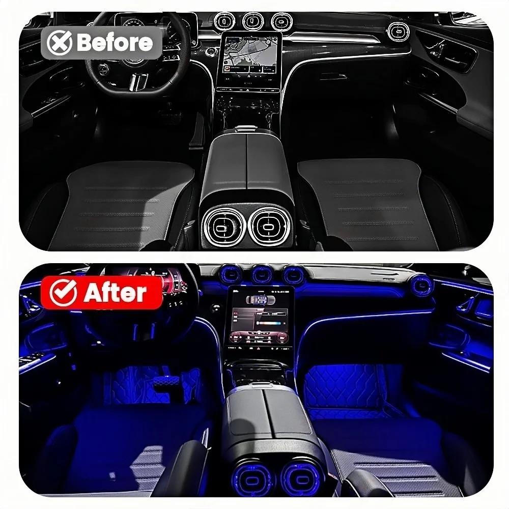 RGB color streamer For Benz W206 GLC X254 C-Class 2021+ Decorative Light Original 64Colors LED Car Active Luxury Interior
