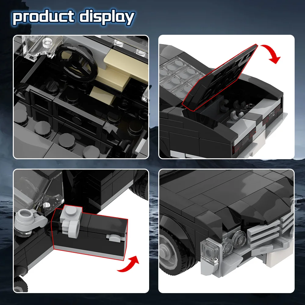 MOC سيارة سباق الطريق 1967 إمبالا من مكعبات البناء الخارقة IMSA 1975 1:8 نموذج الطوب لتقوم بها بنفسك لعبة مجمعة للأطفال هدية #6