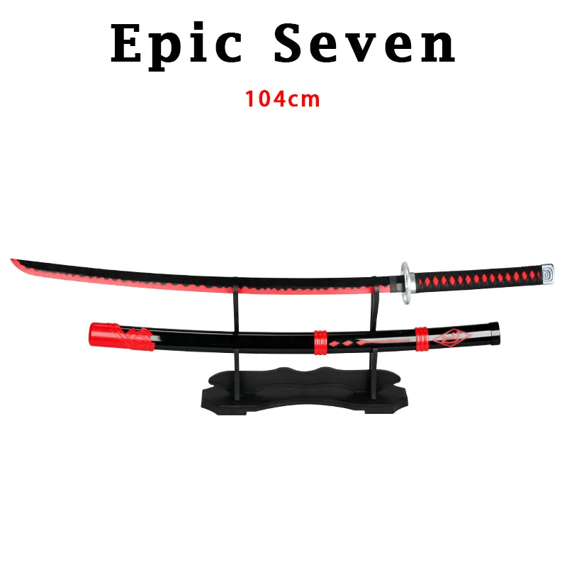 104cm/41in Epic Seven Katana  Cosplay Weapons Toy Wooden Swords Red and Black Blade Halloween Costume Props