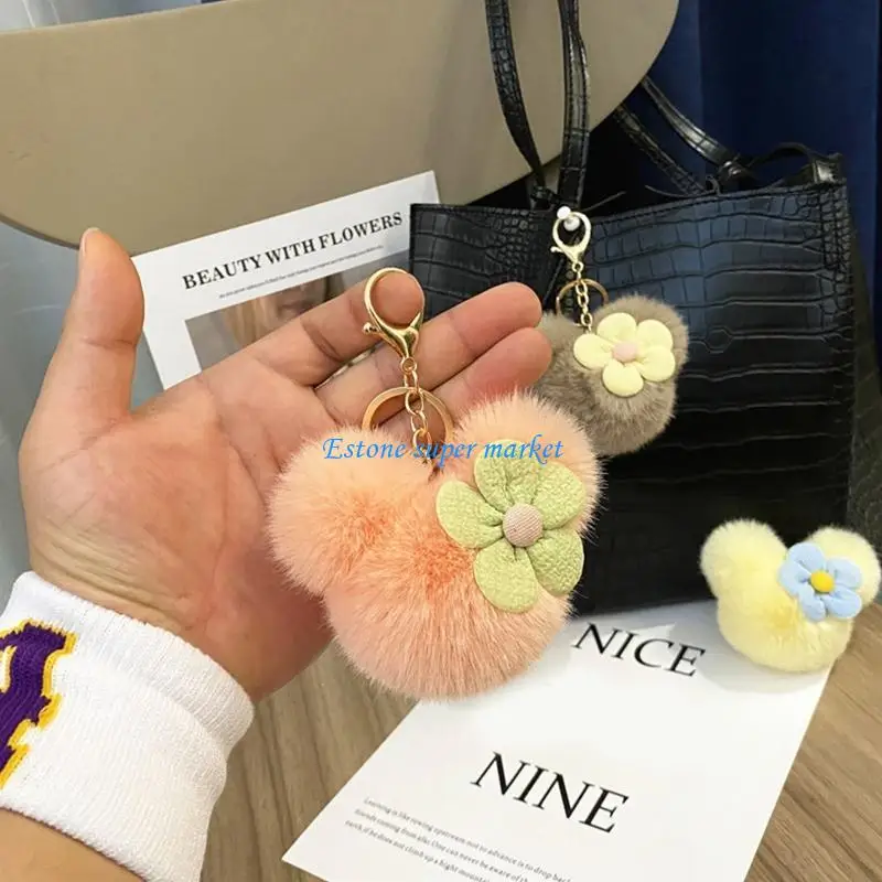 090B Plush Keychain Backpack Hanging Ornament Lovely for Key Ring Handbag Decoration Accessories Car for Key Pendant Gir