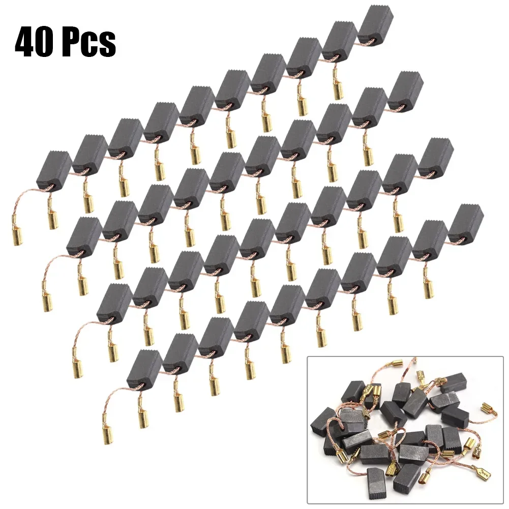 

40Pcs 6*8*14mm Rotor Motor Carbon Brushes Set For Electric Hammer Drill Angle Grinder Power Tool Graphite Brush Replacement