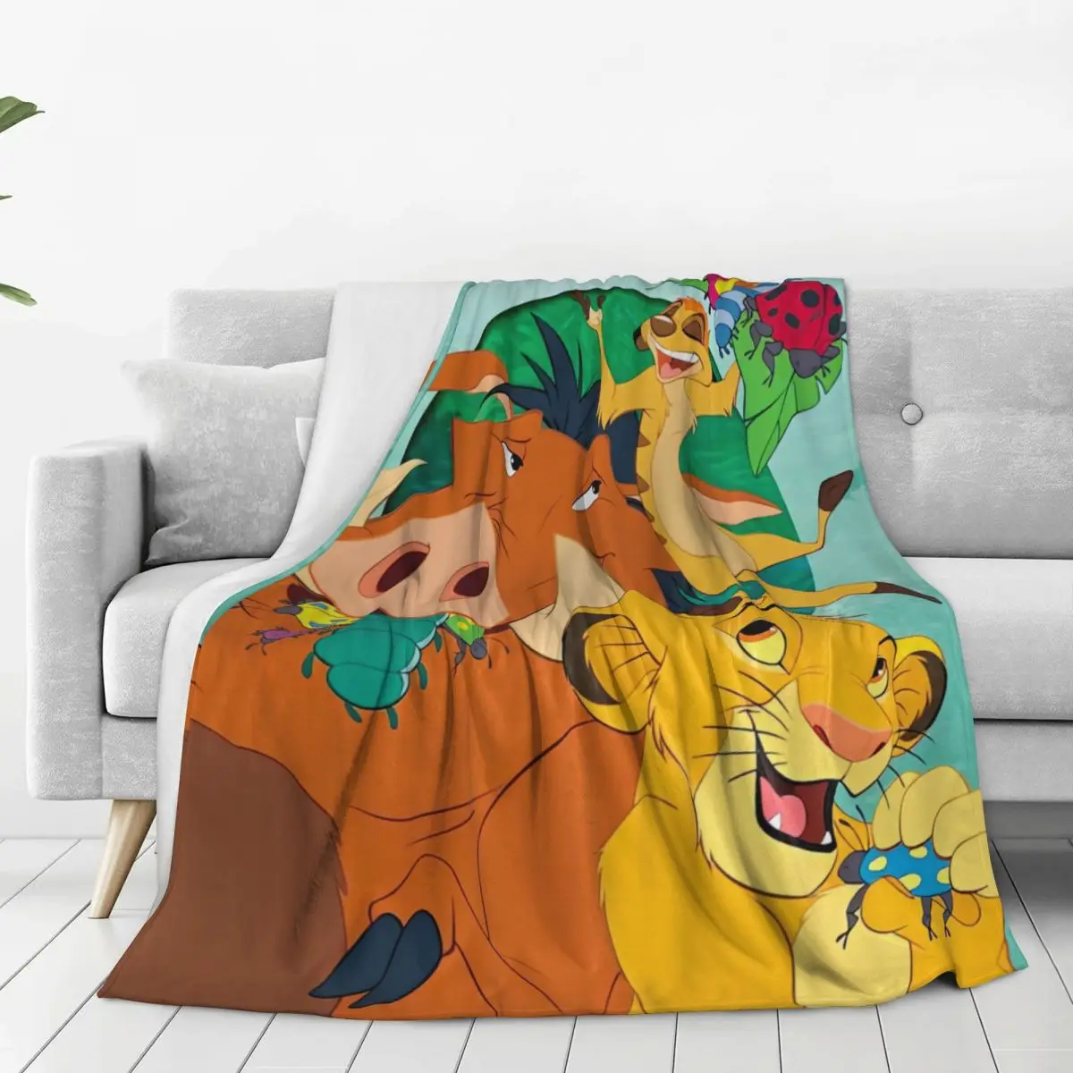 Lion King Simba Cartoon   (1) Blanket Quality Soft Warm Throw Blanket Winter Travel Bedroom Novelty Bedspread