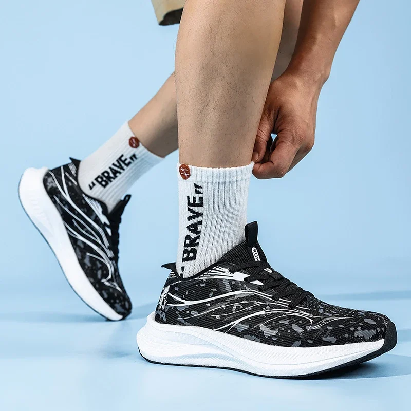 Herren Damen Carbon Leichtgewicht Mesh Sportschuhe Herbst Stoßdämpfende Atmungsaktive Laufschuhe für Workout, Walking, Fitness und Sport – Detail 7