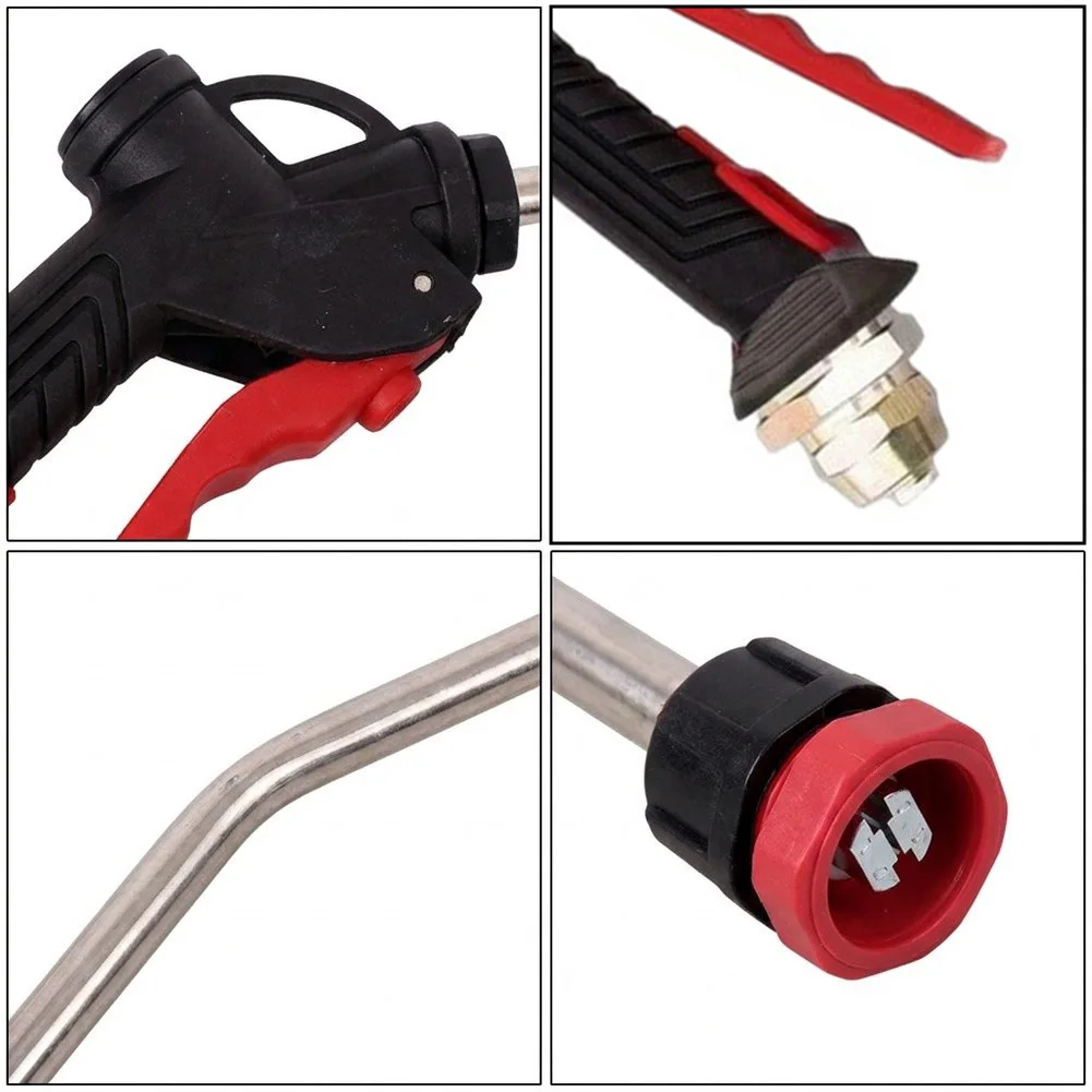 8x12mm Fan Spray Car Foam Sprayer Stainless Steel 37cm Black Garden Watering Wand Compatible with Standard Hose Connections