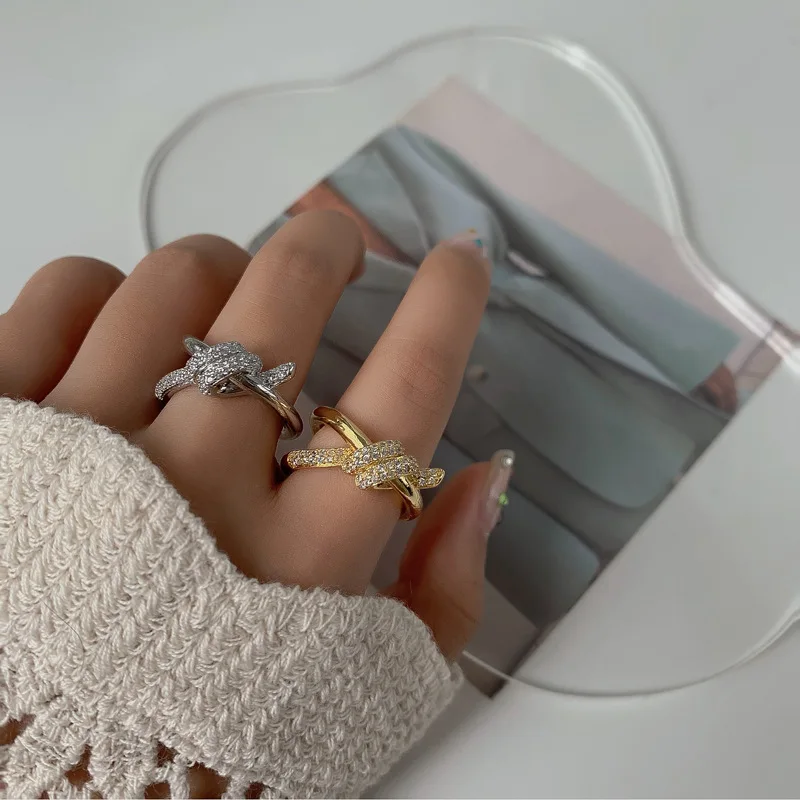 Stainless Steel Rings Romantic Bow Tie Adjustable Opening Ring For Women Jewelry Banquet Gift Non-fading High-quality Popular