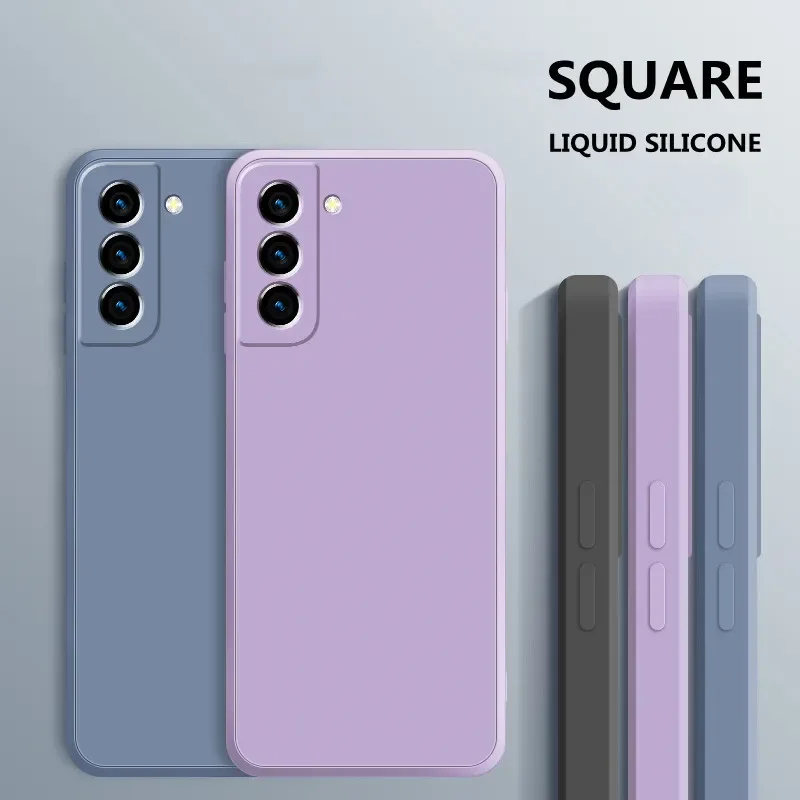 

Square Liquid Silicone Original Case for Samsung Galaxy S20 S21 S22 Plus Ultra FE Bag Funda S21Plus S21Ultra S20FE 5G Soft Cover