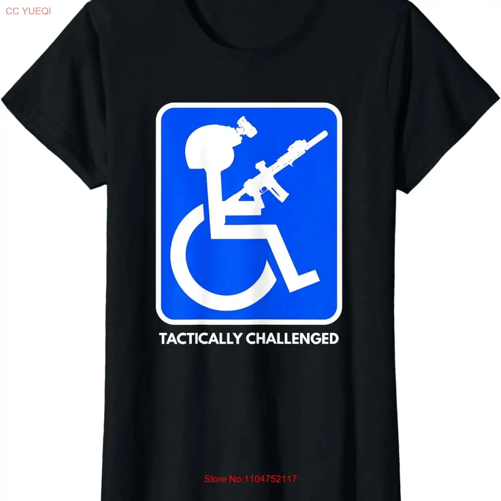 Funny Handicap Military Tactically Challenged Officer Ladies' Crewneck T Shirt long or short sleeves vintage Washed Casual
