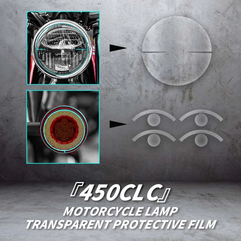 

For CFMOTO 450CLC Motorcycle Lamp Accessories Transparent Protective Film Bike Headlight And Taillight Refit Stickers Decals