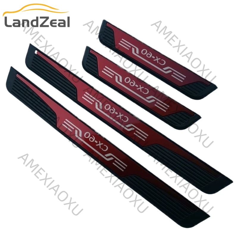 Car Door Edge Anti-Scratch Step Plate Plastic Threshold Strip Modification Footrest Chromium Styling for Mazda Cx-60