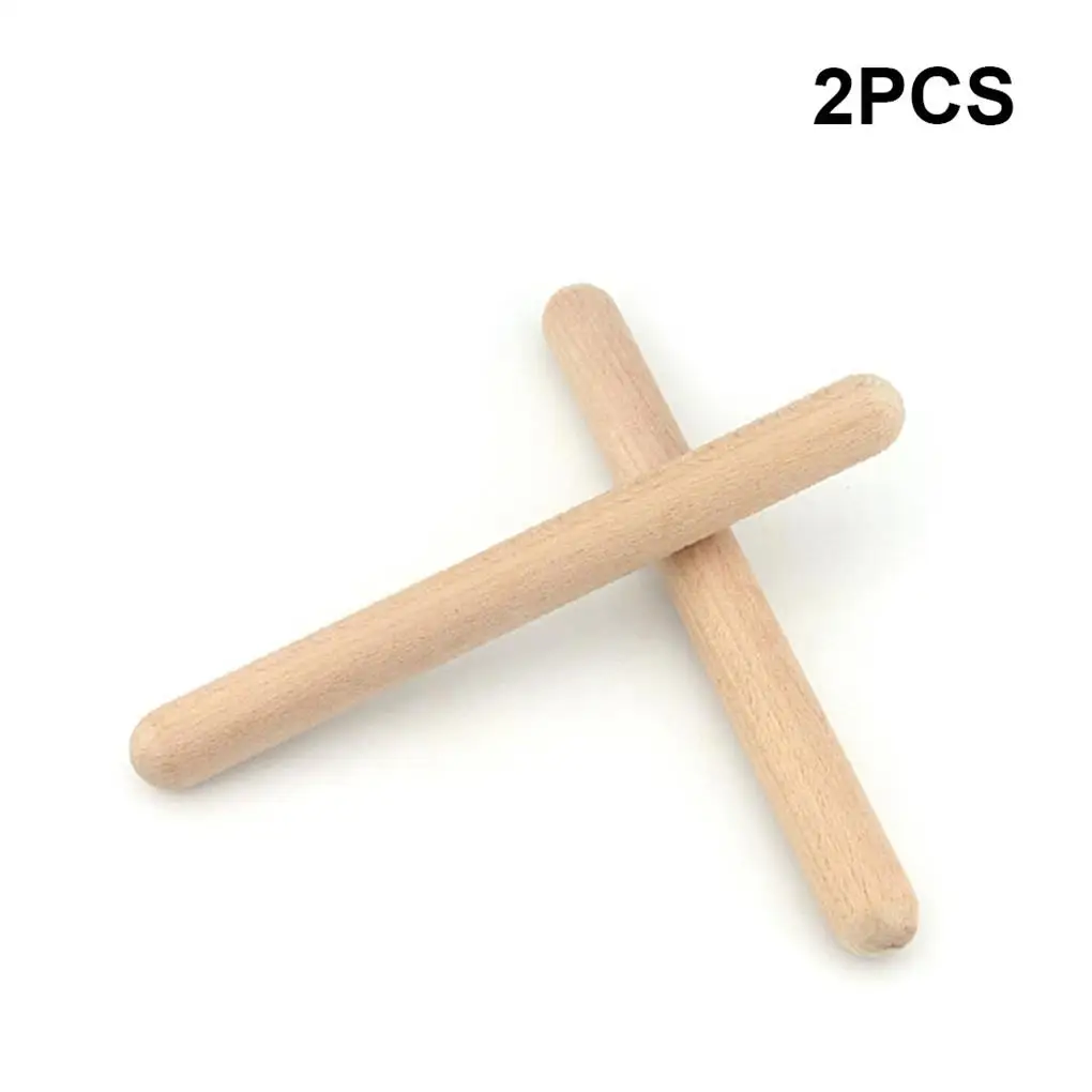 1 Pair Wooden Drumstick Percussion Instrument Children Musical Toys Rhythm Sticks Easy to Grip Hand-held Accompaniment Tools