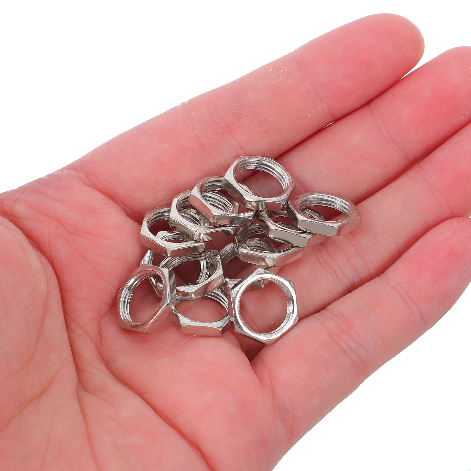 

100Pcs Electronic Hexagon Nuts Carbon Steel Fine Thread Flat Head Thin Design Fasteners for Equipment Repair Replacement