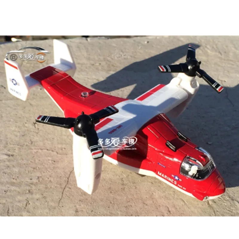 High simulation 1:64 alloy plane model metal V22 Osprey transport aircraft pull back flashing musical kids toy