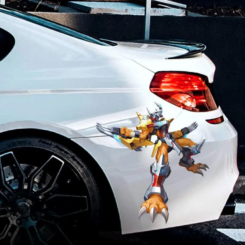 Digimon Car Sticker Cute Fashion Cartoon Creative Kawaii Angemon Scratch Cover Decorative Sticker Birthday Gift for Friends view 5